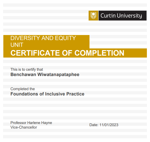 11/01/2023 Foundations of Inclusive Practice